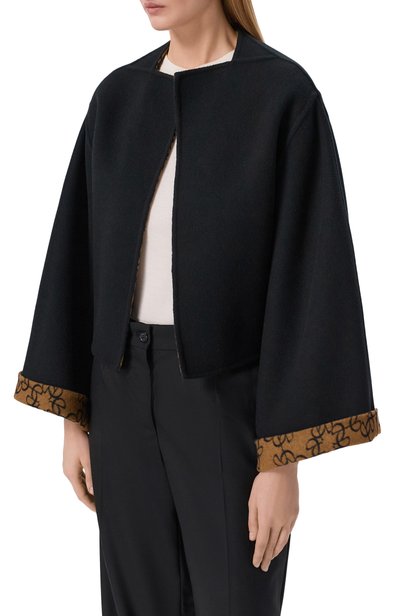 Двусторонняя шерстяная накидка ELIE SAAB разноцветного цвета по цене 457000 руб., арт. J0262NP26/W0014, фото 3 Двусторонняя шерстяная накидка ELIE SAAB, арт. J0262NP26/W0014, фото 3