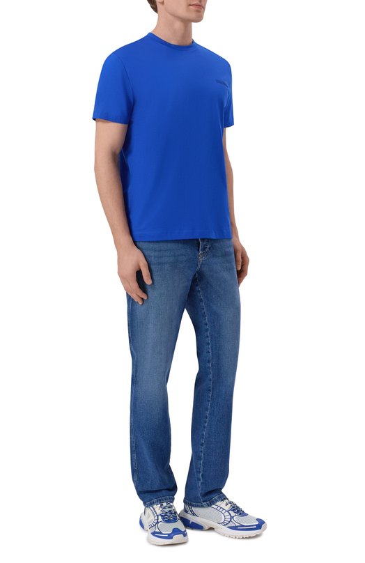 Хлопковая футболка Dirk Bikkembergs BMT1693 Синий  BMT1693 Фото 2