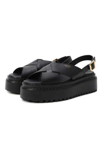 Женские кожаные сандалии PRADA, арт. 1X925N/7V6
