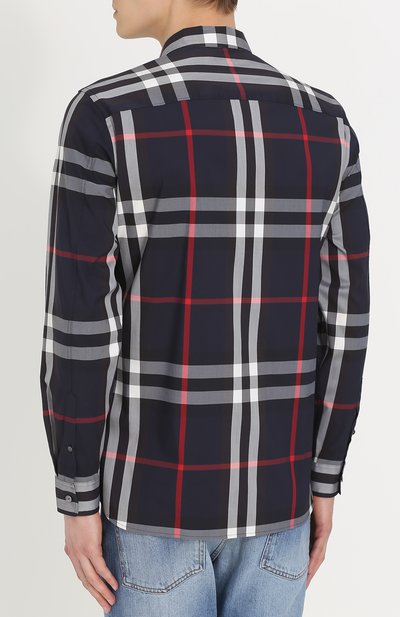 Хлопковая рубашка в клетку BURBERRY, арт. 4006731, фото 4