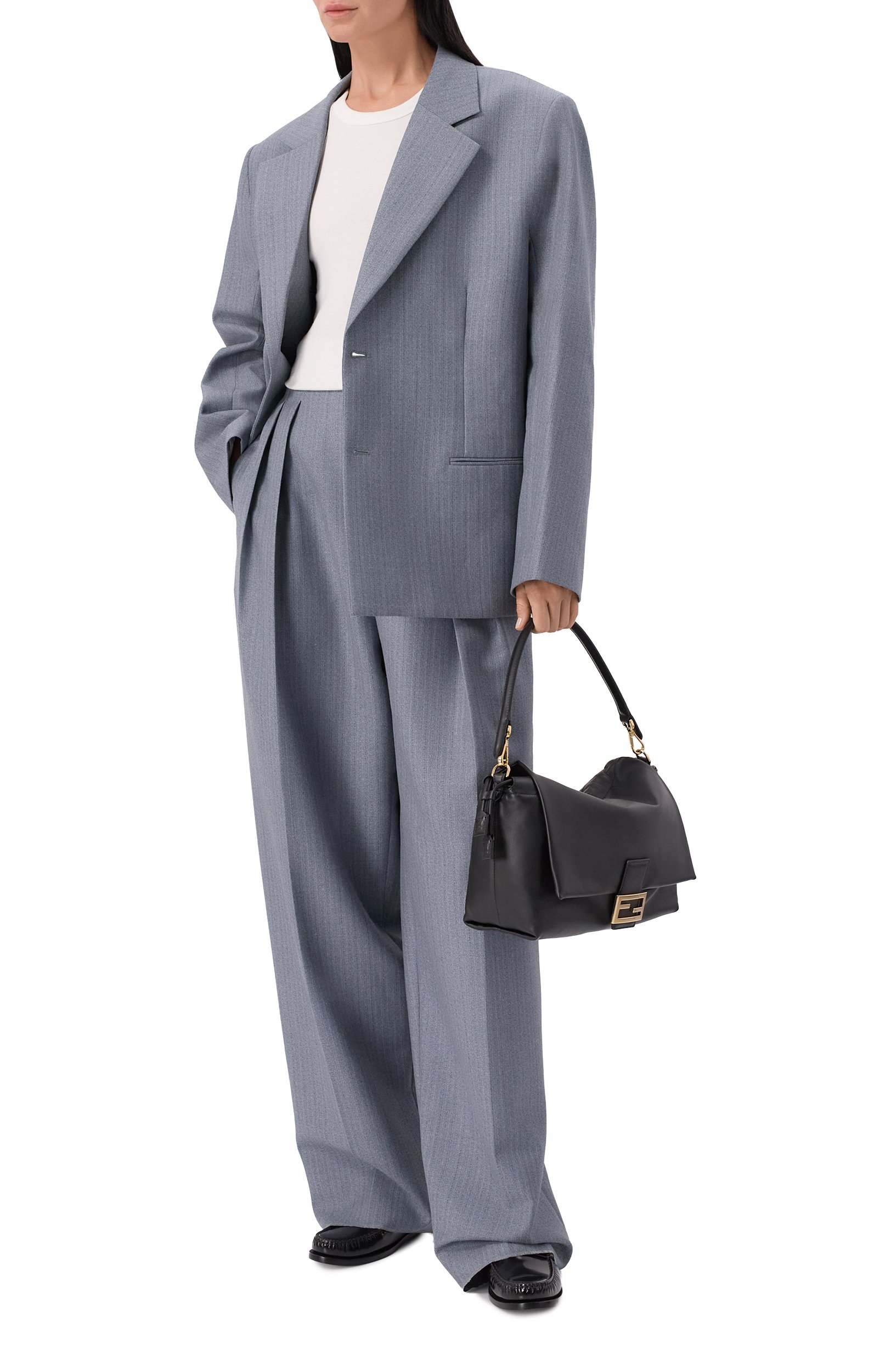Сумка baguette soft large FENDI черного цвета по цене 499500 руб., арт. 8BR857/B1ZK, фото 3 Сумка baguette soft large FENDI, арт. 8BR857/B1ZK, фото 3