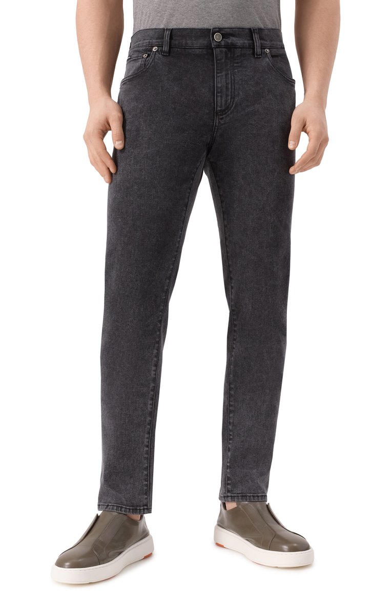 Мужские джинсы slim DOLCE & GABBANA темно-серого цвета, арт. GY07CD/G8MI6 | Фото 3 (Длина (брюки, джинсы): Стандартные; Материал внешний: Хлопок, Деним; Стили: Повседневный; Кросс-КТ: Деним; Силуэт М (брюки): Прямые; Размерность: Идёт в размер; Автоматизация ТО: Проставлено; Автоматизация состава: Проставлено)