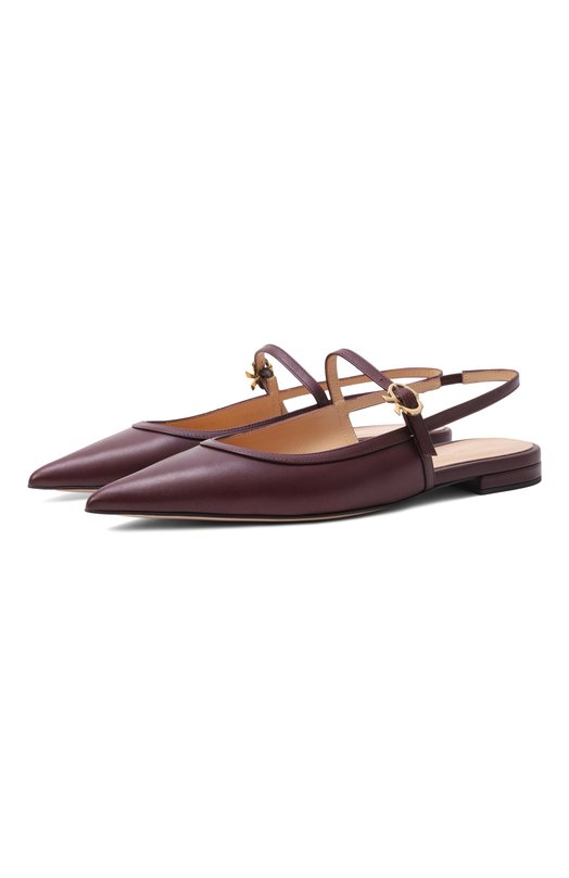 Кожаные балетки Mary Jane Gianvito Rossi G95594.05RIC.VITB0UR Бордовый G95594.05RIC.VITB0UR