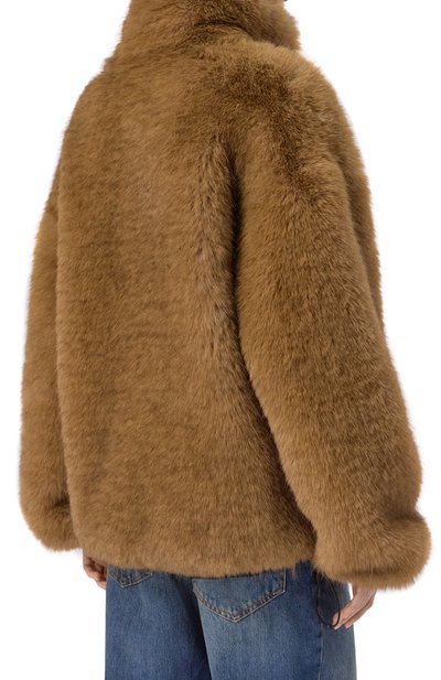 Шуба из экомеха MSGM светло-коричневого цвета по цене 99400 руб., арт. 3942MDH11/257822, фото 4 Шуба из экомеха MSGM, арт. 3942MDH11/257822, фото 4