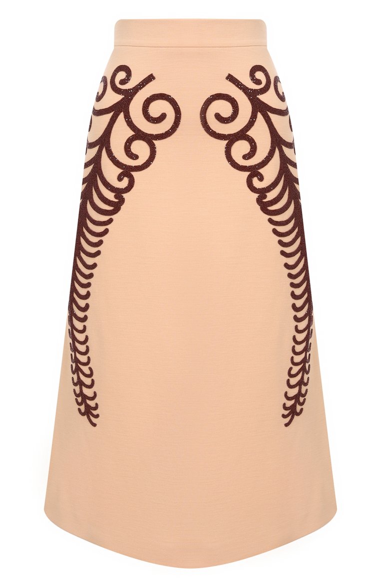 Шерстяная юбка с отделкой пайетками PRADA, арт. P120RR-1WRT-F00KV-201, фото 1