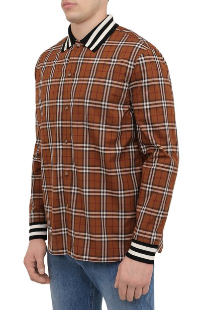 Хлопковая рубашка BURBERRY, арт. 8048181, фото 3