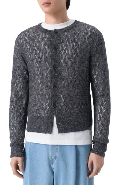 Кардиган DRIES VAN NOTEN темно-синего цвета по цене 86500 руб., арт. 021234/3723, фото 3 Кардиган DRIES VAN NOTEN, арт. 021234/3723, фото 3