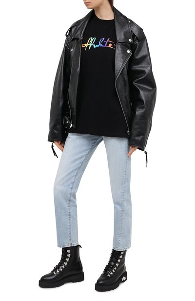 Хлопковая футболка OFF-WHITE, арт. 0WAA072F20JER0011084, фото 2