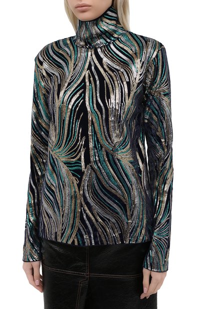 Водолазка с пайетками DRIES VAN NOTEN синего цвета по цене 78400 руб., арт. 202-11135-1316, фото 3 Водолазка с пайетками DRIES VAN NOTEN, арт. 202-11135-1316, фото 3
