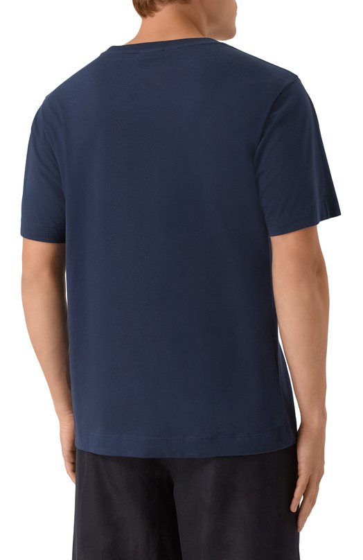 Хлопковая футболка Dries Van Noten 021100-2600-509 Синий  021100-2600-509 Фото 4