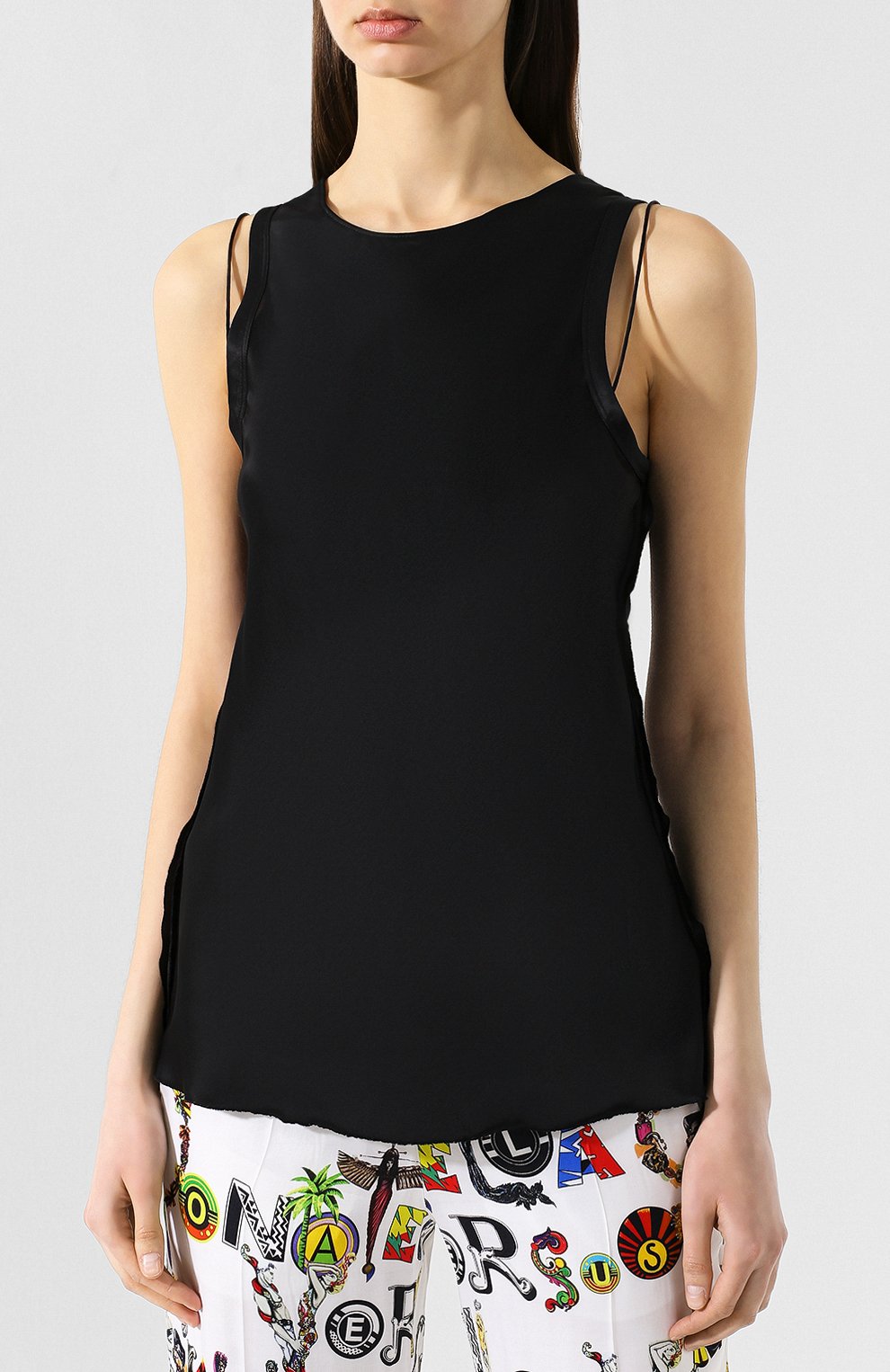 Топ из вискозы HELMUT LANG черного цвета по цене 24400 руб., арт. J01HW508, фото 3 Топ из вискозы HELMUT LANG, арт. J01HW508, фото 3