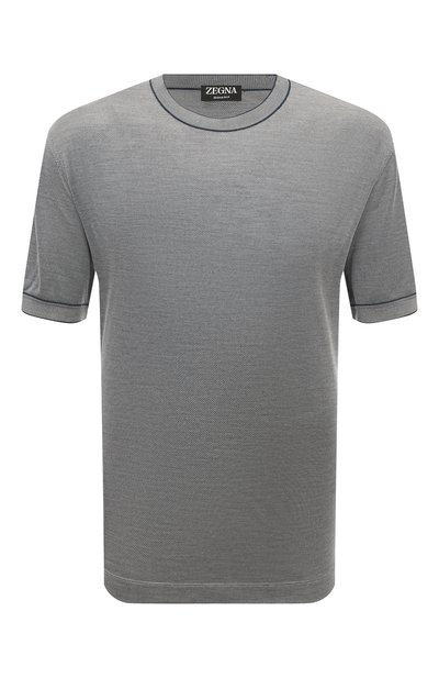 Мужская шелковая футболка ZEGNA, арт. UB330A5/B706T05