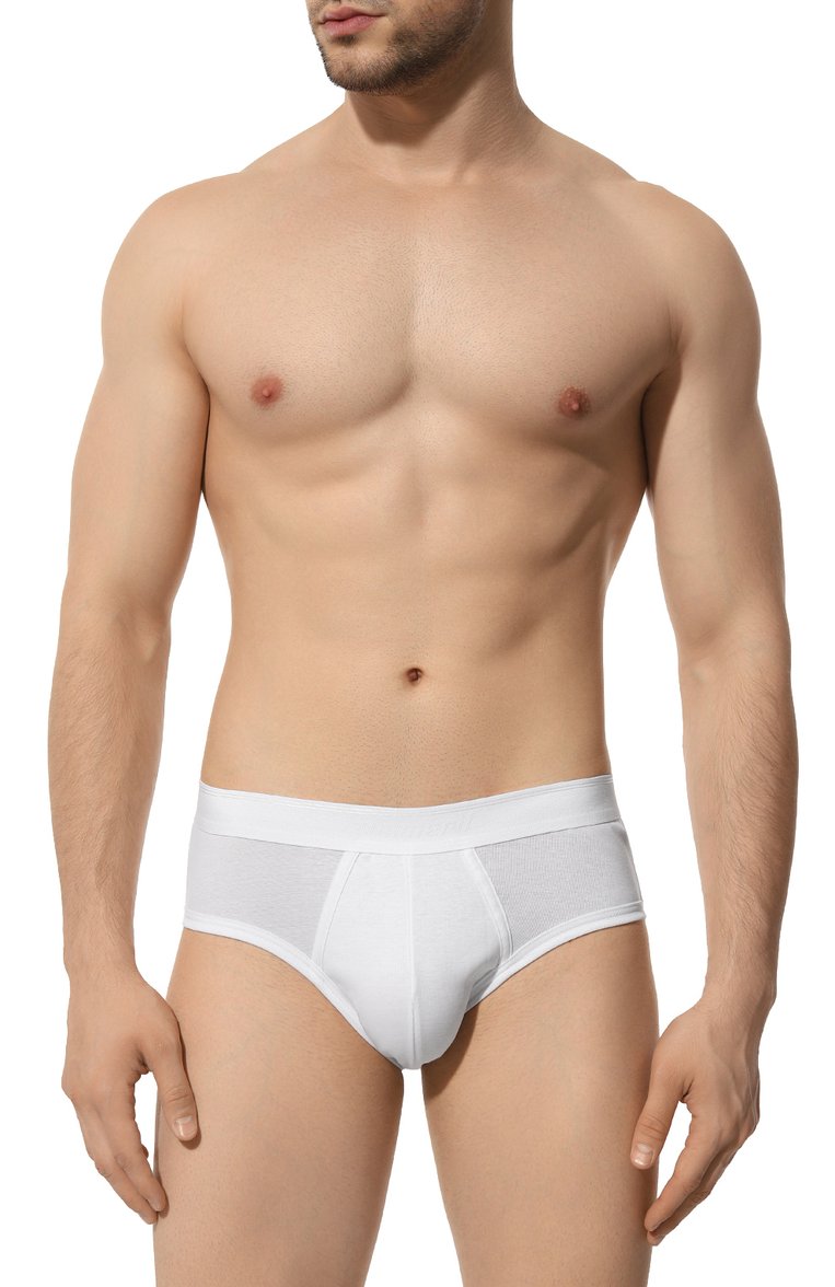 Мужские хлопковые брифы ZIMMERLI белого цвета, арт. 222-1474/M | Фото 2 (Нос: Не проставлено; Материал внешний: Хлопок; Кросс-КТ: бельё; Мужское Кросс-КТ: Трусы; Трусы М: Брифы)