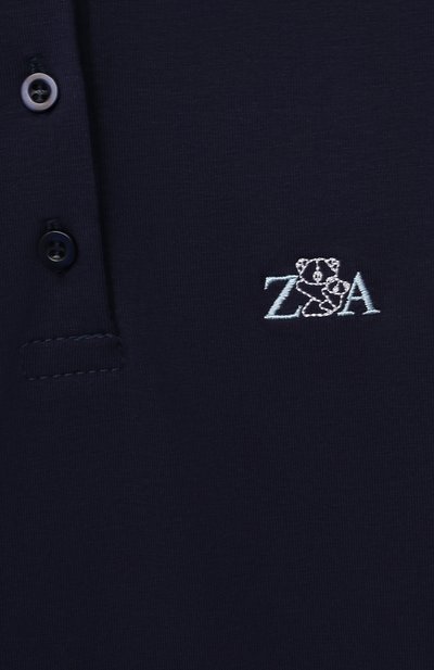 Хлопковое поло ZHANNA & ANNA синего цвета по цене 7100 руб., арт. ZABL13072120, фото 3 Хлопковое поло ZHANNA & ANNA, арт. ZABL13072120, фото 3