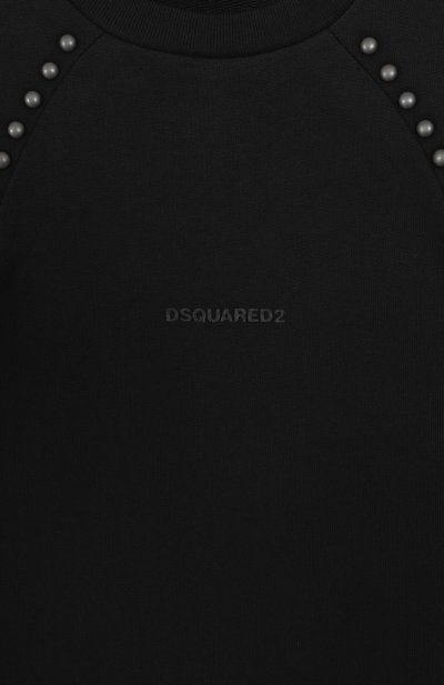 Хлопковый свитшот DSQUARED2 черного цвета по цене 25400 руб., арт. DQ3002/D00ZF, фото 3 Хлопковый свитшот DSQUARED2, арт. DQ3002/D00ZF, фото 3