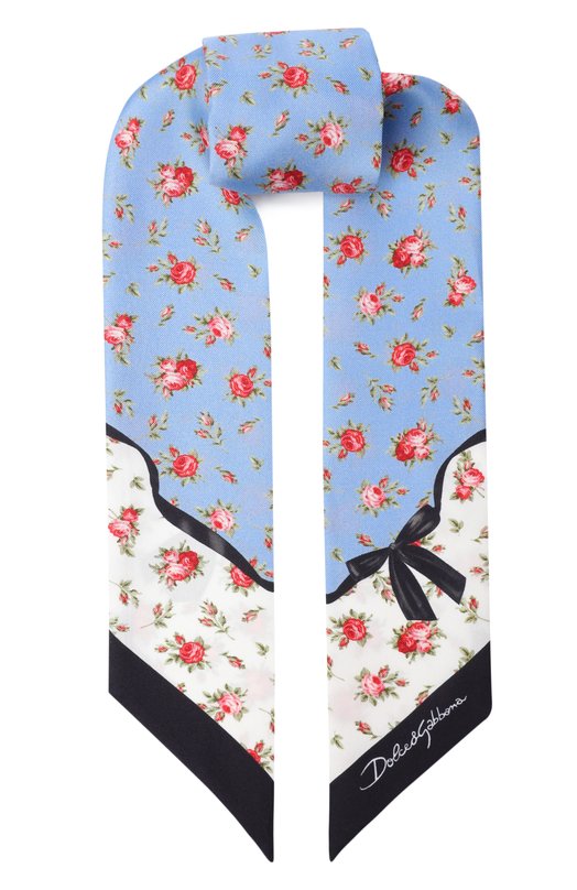Шелковый шарф-твилли Dolce & Gabbana FS215A/GDDL0 Голубой FS215A/GDDL0