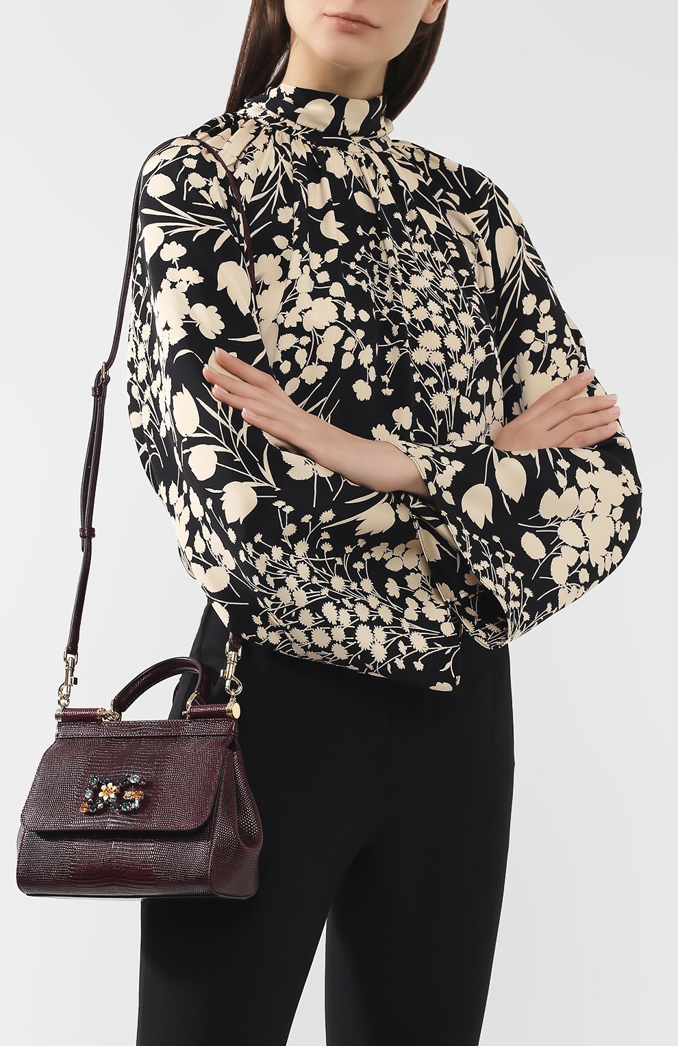 Сумка sicily small DOLCE & GABBANA бордового цвета по цене 147500 руб., арт. BB6003/AI742, фото 5 Сумка sicily small DOLCE & GABBANA, арт. BB6003/AI742, фото 5