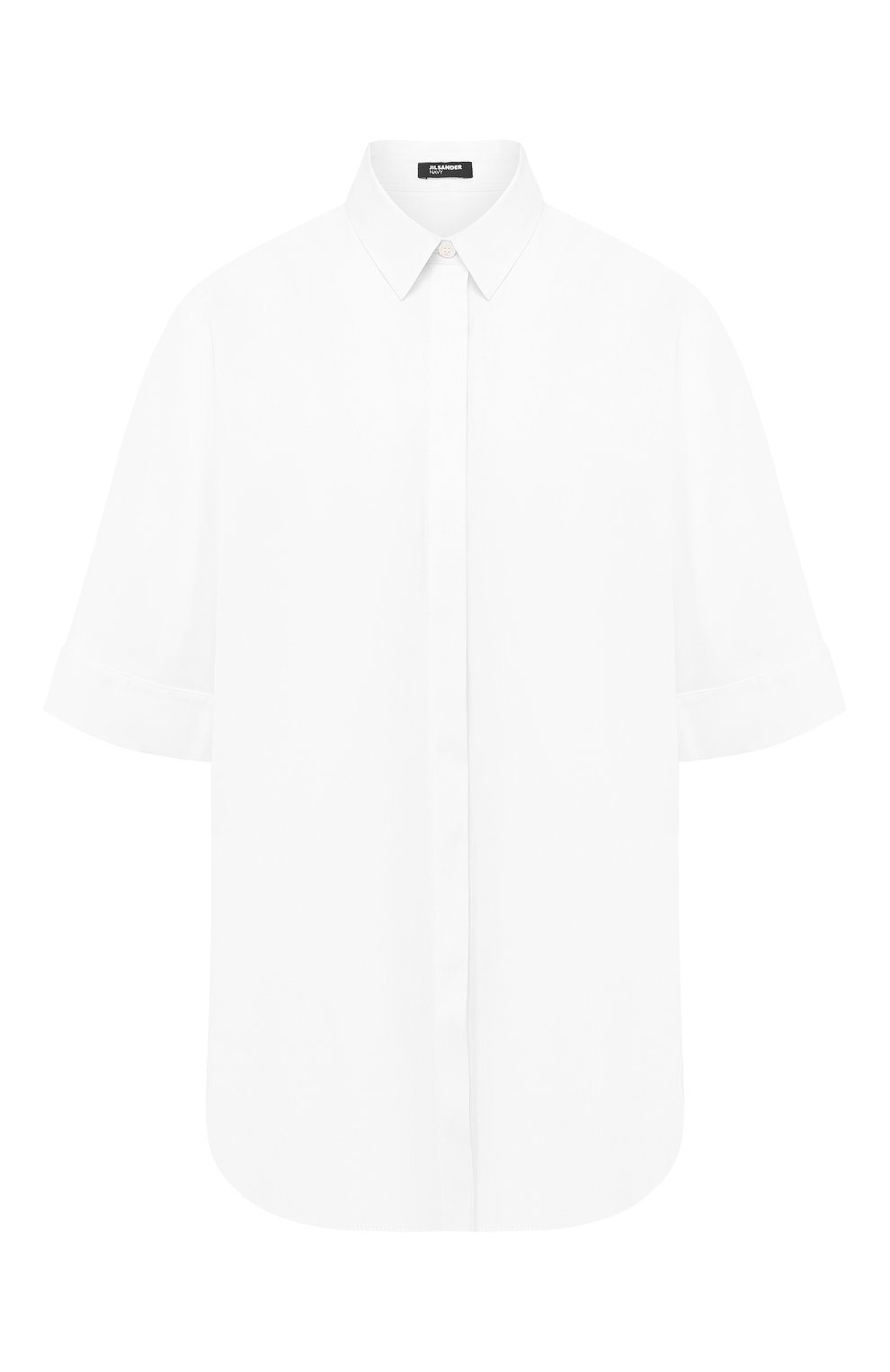 Хлопковая рубашка JIL SANDER NAVY белого цвета по цене 26750 руб., арт. JNWM6008A/JM2442, фото 1 Хлопковая рубашка JIL SANDER NAVY, арт. JNWM6008A/JM2442, фото 1