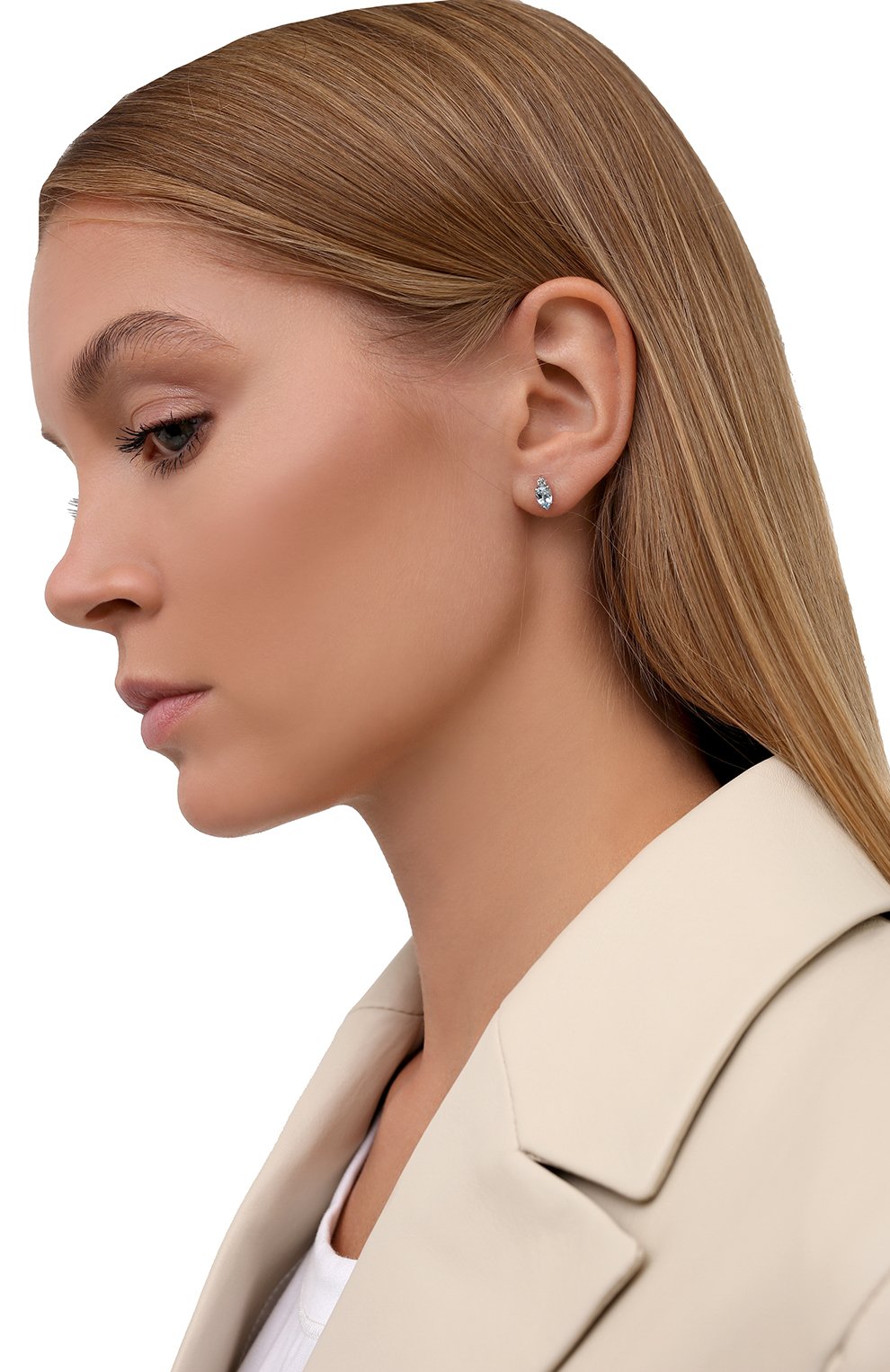 Серьги-пусеты с голубым топазом MOONKA, арт. ec-ser-btpz, фото 2