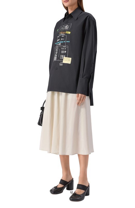 Хлопковая рубашка MM6 S52DL0237/M35480 Чёрный  S52DL0237/M35480 Фото 2