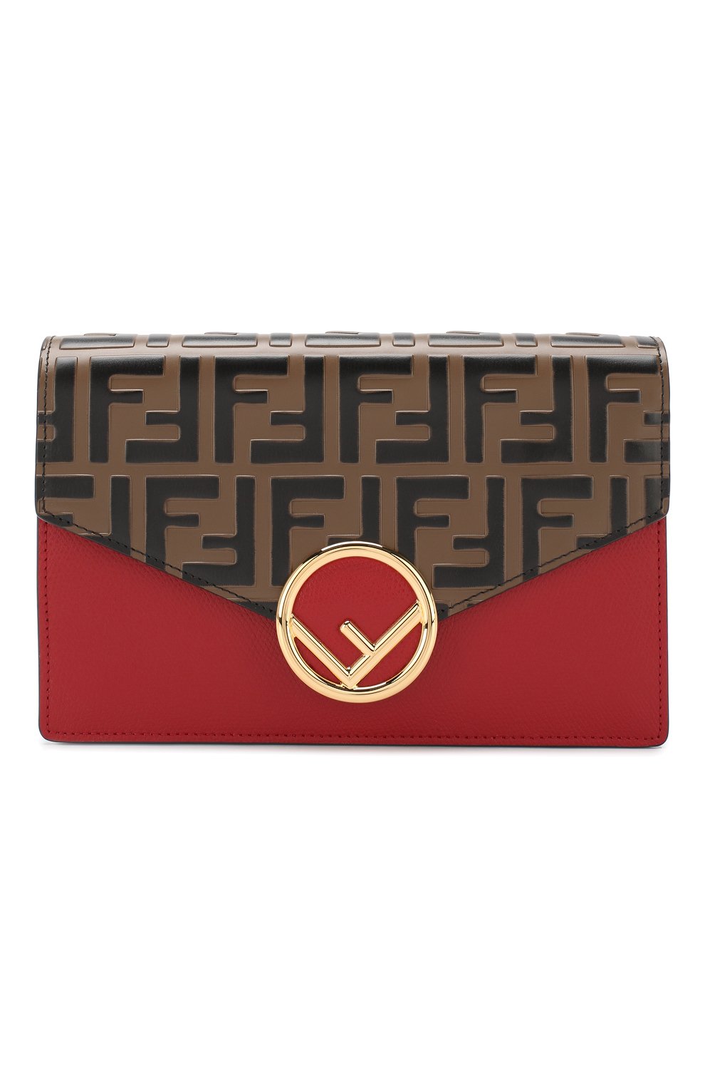 Кожаная сумка FENDI красного цвета по цене 112500 руб., арт. 8BS006 A6CA, фото 1 Кожаная сумка FENDI, арт. 8BS006 A6CA, фото 1