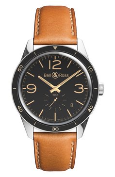 Мужские часы golden heritage BELL & ROSS бесцветного цвета, арт. BRV123-GH-ST/SCA | Фото 1 (Механизм: Автомат; Материал корпуса: Сталь; Региональные ограничения белый список (Axapta Mercury): Не проставлено; Цвет циферблата: Чёрный; Нос: Не проставлено; Ограничения доставки: m-style)