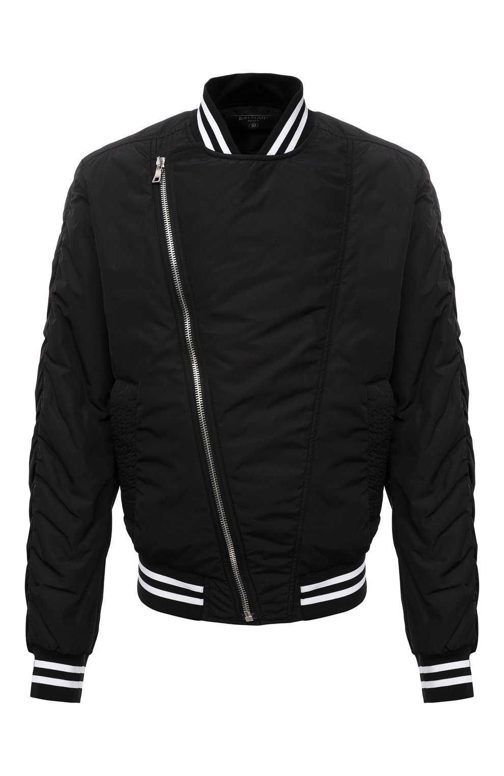 Утепленный бомбер BALMAIN черного цвета по цене 119500 руб., арт. XH1TF086/XB27, фото 1 Утепленный бомбер BALMAIN, арт. XH1TF086/XB27, фото 1