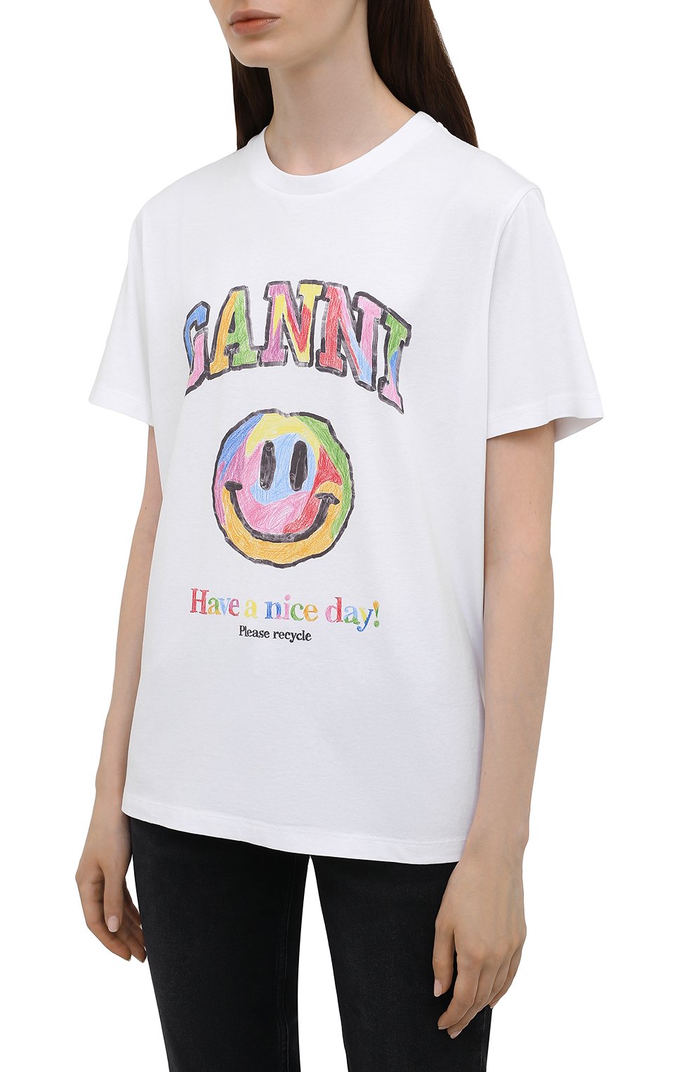 Хлопковая футболка GANNI, арт. T2797, фото 3
