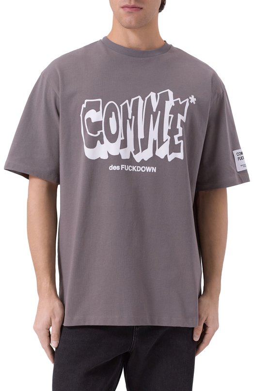 Хлопковая футболка Comme des Fuckdown CFABM01783 Серый  CFABM01783 Фото 3