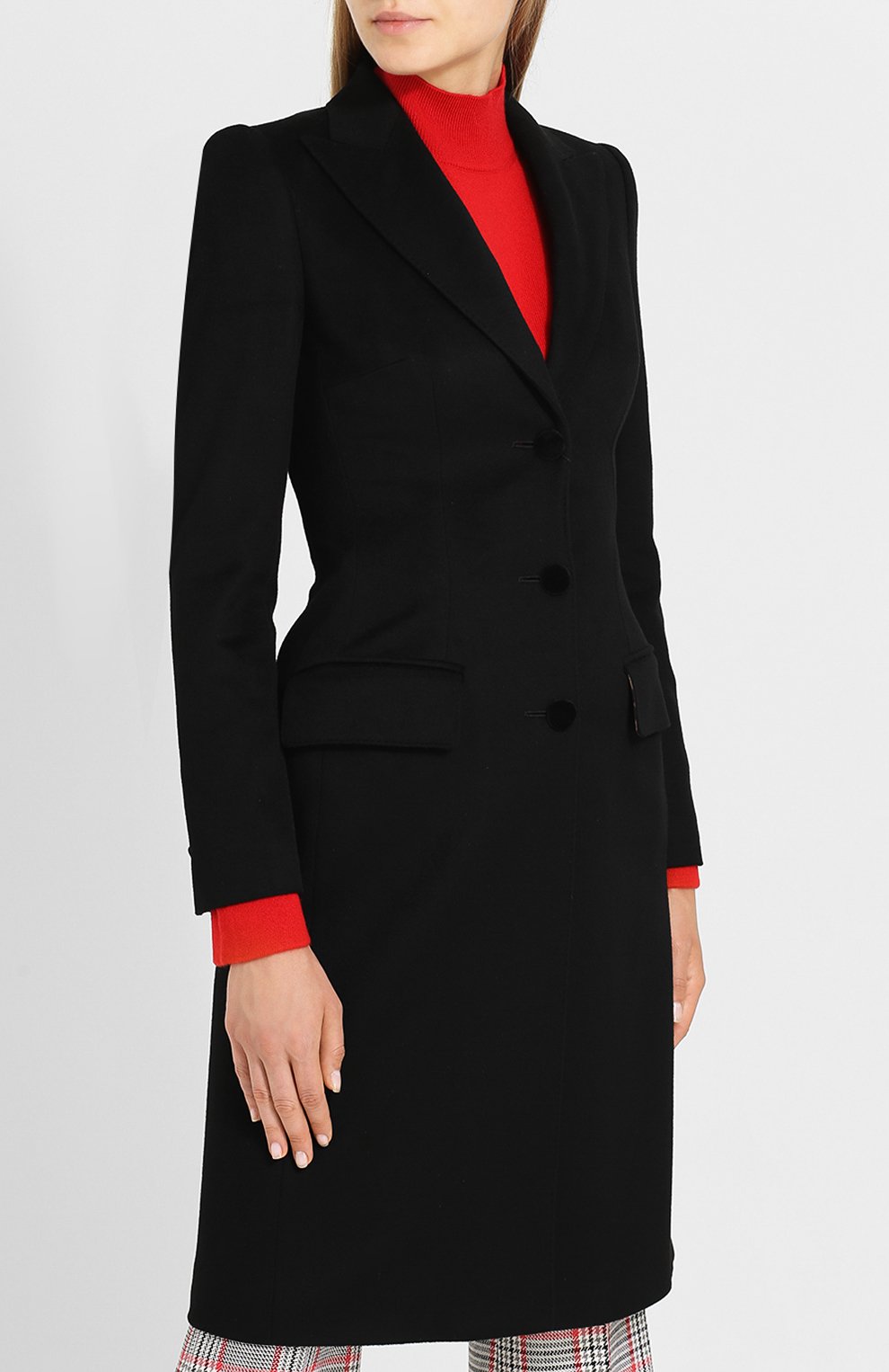 Приталенное шерстяное пальто DOLCE & GABBANA черного цвета по цене 291000 руб., арт. F0Q41T/FU2Y6, фото 3 Приталенное шерстяное пальто DOLCE & GABBANA, арт. F0Q41T/FU2Y6, фото 3