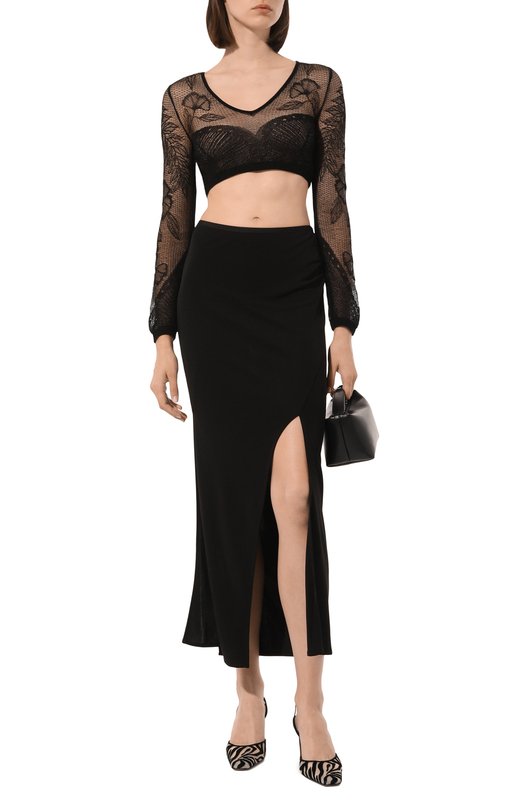 

Топ из вискозы Alberta Ferretti, Чёрный