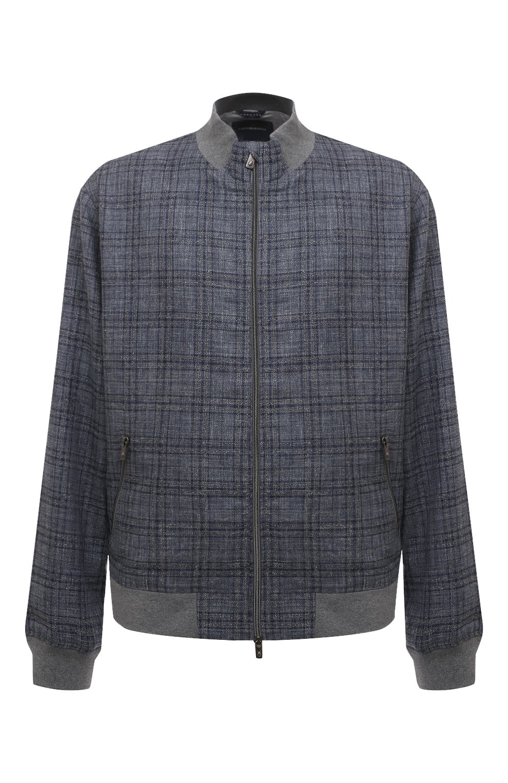 Бомбер из шелка и льна CAPOBIANCO синего цвета по цене 95500 руб., арт. MB0M.BG00./58-60, фото 1 Бомбер из шелка и льна CAPOBIANCO, арт. MB0M.BG00./58-60, фото 1