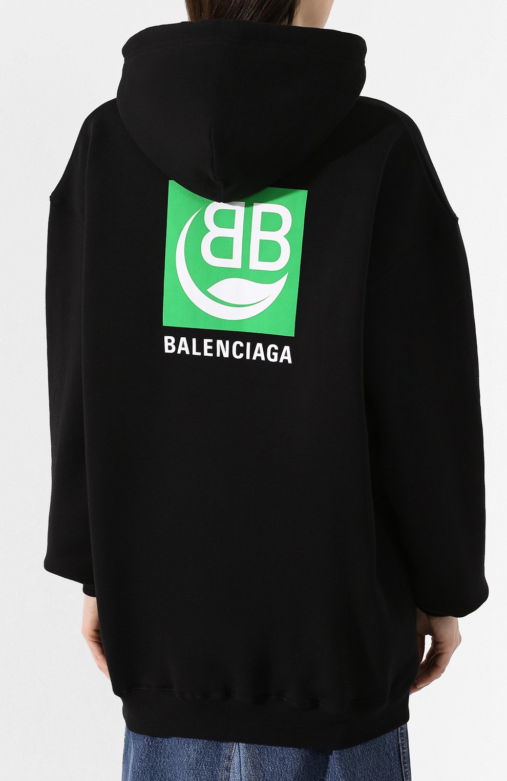 Хлопковое худи BALENCIAGA черного цвета по цене 56400 руб., арт. 578135/THV64, фото 4 Хлопковое худи BALENCIAGA, арт. 578135/THV64, фото 4