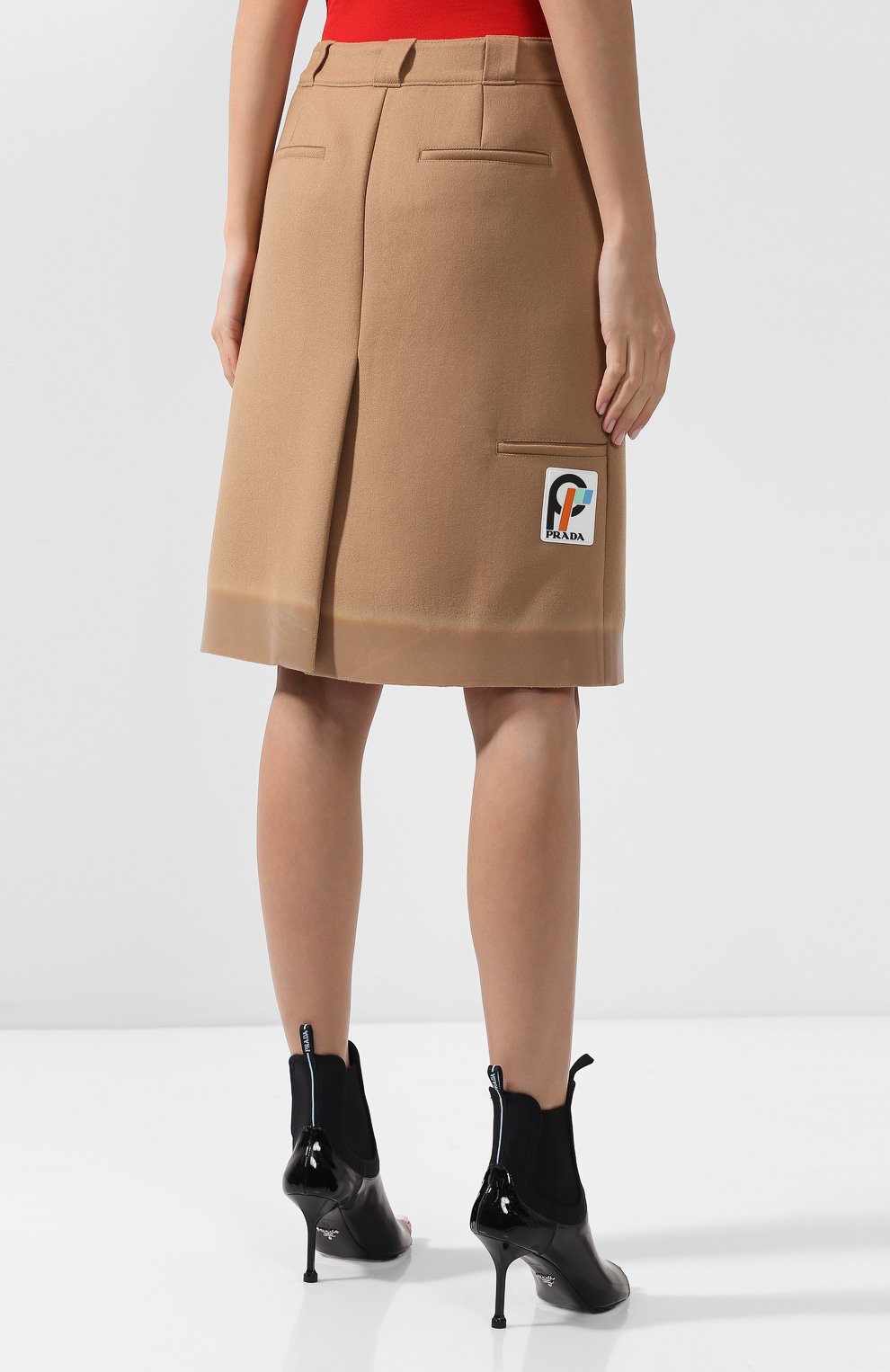 Шерстяная юбка с запахом PRADA, арт. P109O-1SDP-F0U41, фото 4