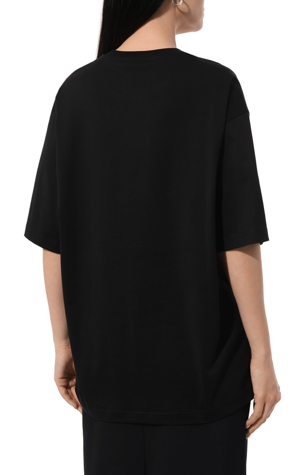 Хлопковая футболка ACNE STUDIOS черного цвета по цене 24500 руб., арт. FA-UX-TSHI000257, фото 4 Хлопковая футболка ACNE STUDIOS, арт. FA-UX-TSHI000257, фото 4
