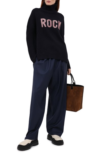 Шерстяной свитер ZADIG AND VOLTAIRE темно-синего цвета по цене 39400 руб., арт. SKMF1113F, фото 2 Шерстяной свитер ZADIG AND VOLTAIRE, арт. SKMF1113F, фото 2