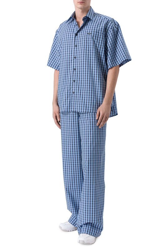 Хлопковая рубашка VETEMENTS ME76SH043N/26132 P0PLIN Синий  ME76SH043N/26132 P0PLIN Фото 2