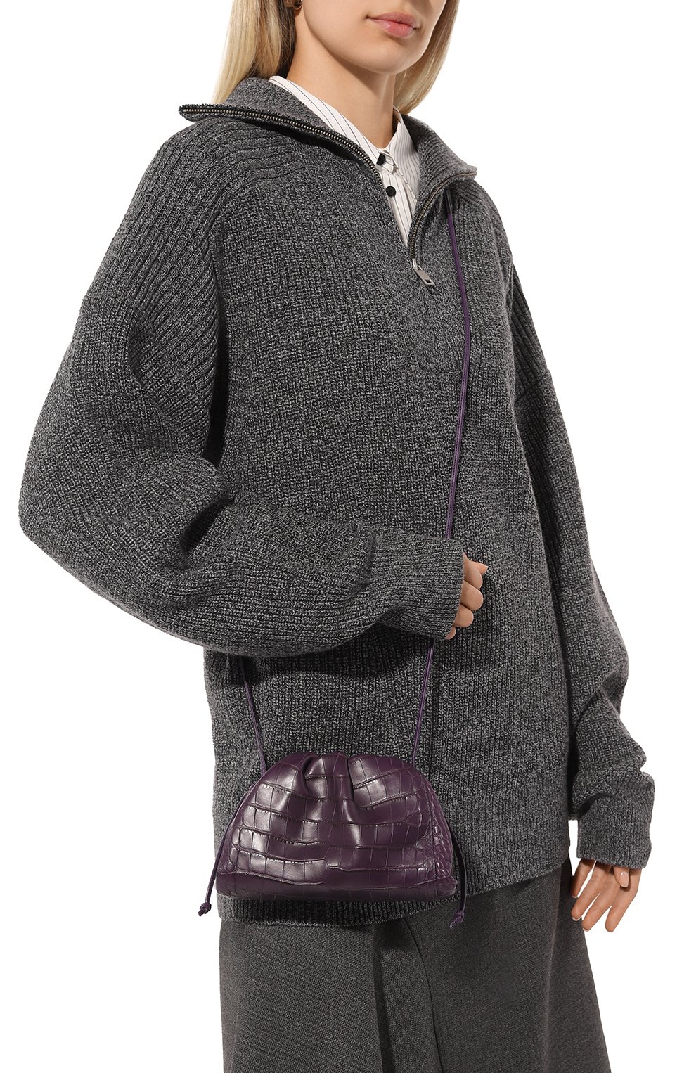 Клатч pouch mini из кожи аллигатора BOTTEGA VENETA, арт. 585852/VCPX2/AMIS, фото 2