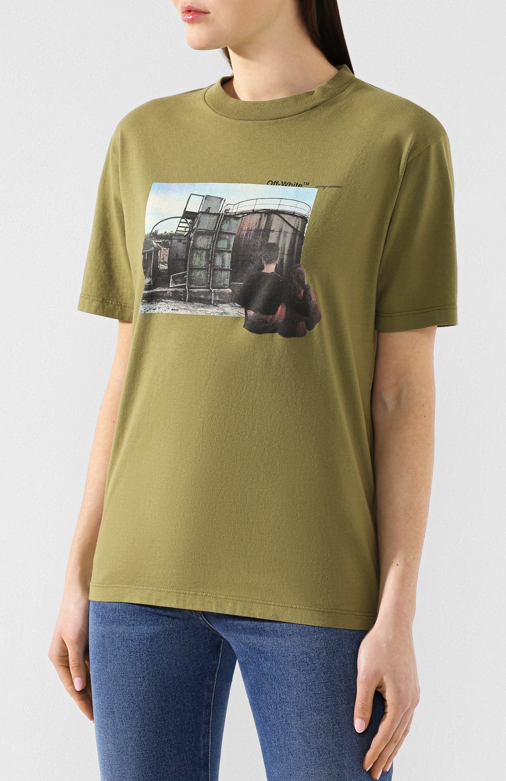 Хлопковая футболка OFF-WHITE, арт. 0WAA049S19D960804388, фото 3