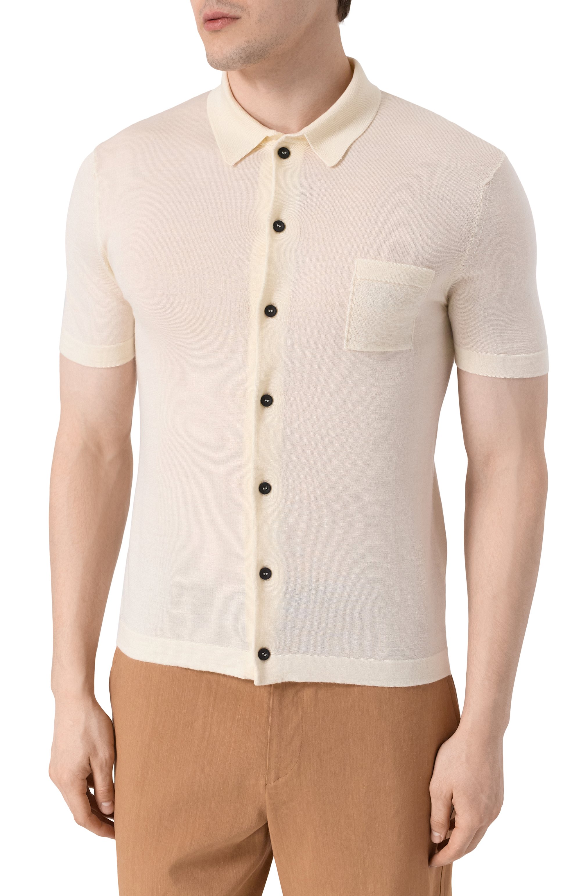 Рубашка из шерсти и шелка KITON, арт. UMM059501, фото 3