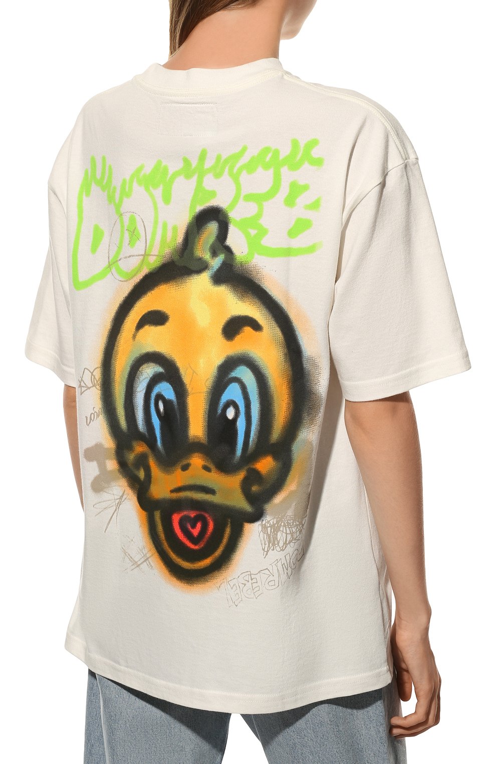 Хлопковая футболка DOMREBEL кремового цвета по цене 14500 руб., арт. DARLING/T-SHIRT/W, фото 4 Хлопковая футболка DOMREBEL, арт. DARLING/T-SHIRT/W, фото 4