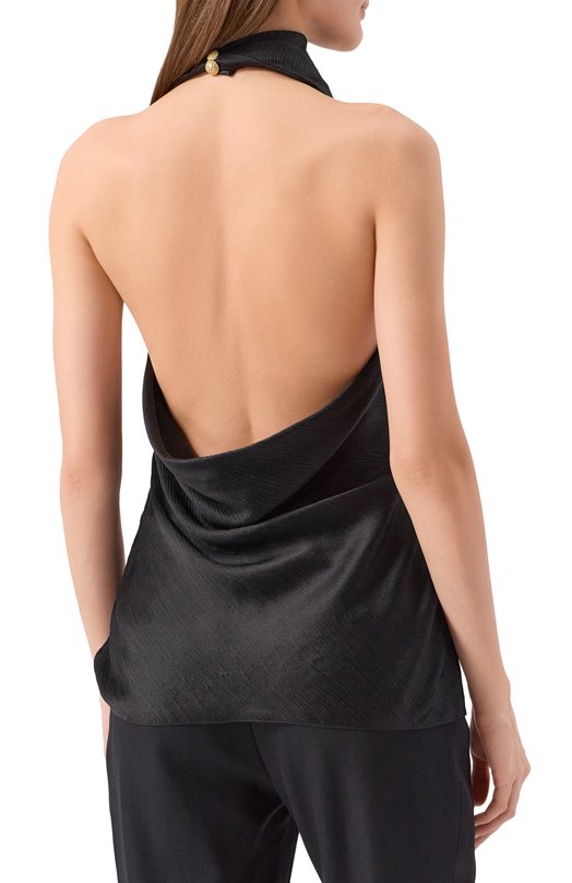 Атласный топ Balmain FF1AE165/SE94 Чёрный  FF1AE165/SE94 Фото 4