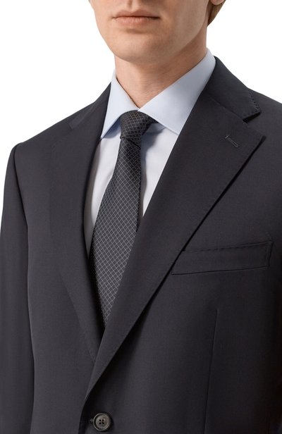Шелковый галстук CANALI темно-серого цвета по цене 21450 руб., арт. 18/HJ04702, фото 2 Шелковый галстук CANALI, арт. 18/HJ04702, фото 2