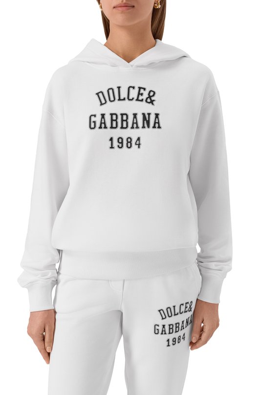 Хлопковое худи Dolce & Gabbana F9S48Z/GDDBA Белый  F9S48Z/GDDBA Фото 3
