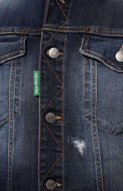 Джинсовая куртка DSQUARED2 синего цвета по цене 78150 руб., арт. S78AN0050/S30819, фото 5 Джинсовая куртка DSQUARED2, арт. S78AN0050/S30819, фото 5