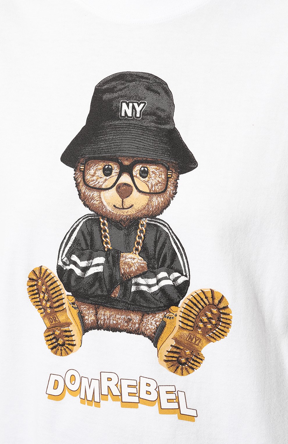 Хлопковая футболка DOMREBEL белого цвета по цене 15400 руб., арт. NY BEAR/T-SHIRT, фото 5 Хлопковая футболка DOMREBEL, арт. NY BEAR/T-SHIRT, фото 5