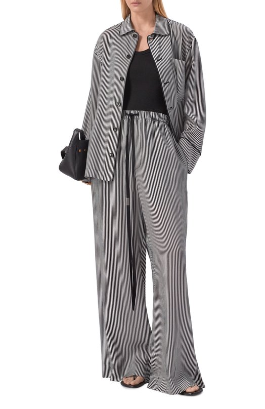 Рубашка из лиоцелла и шелка Ann Demeulemeester B0014007/FA737 Чёрно-белый  B0014007/FA737 Фото 2