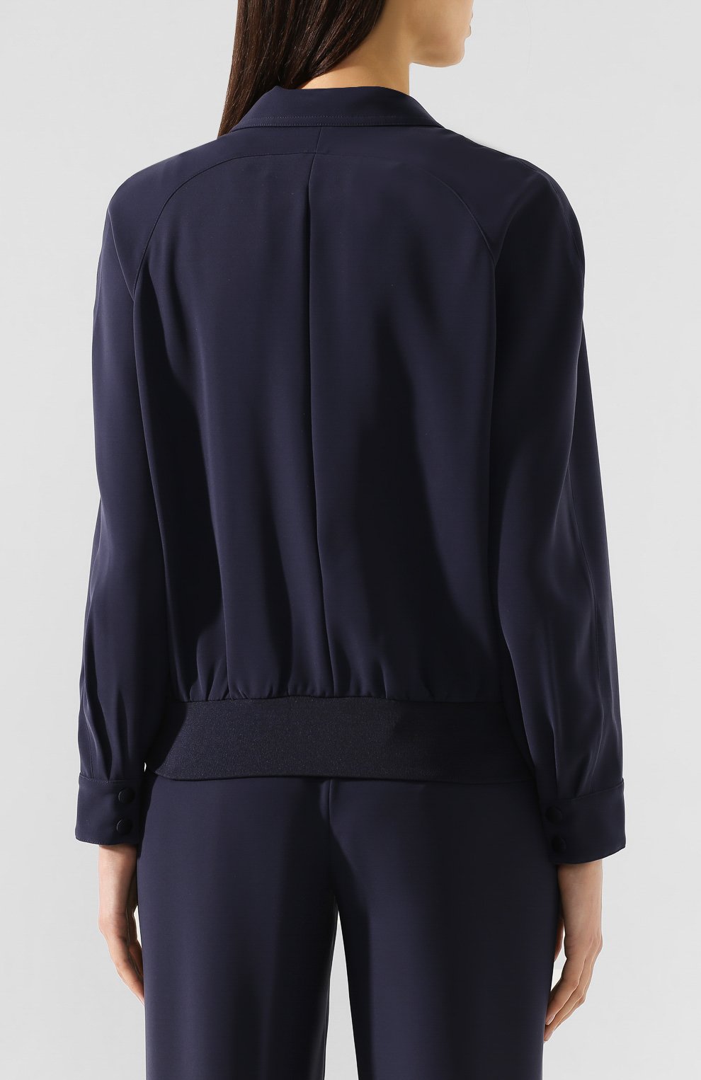Жакет EMPORIO ARMANI темно-синего цвета по цене 58250 руб., арт. 3H2B61/2NWAZ, фото 4 Жакет EMPORIO ARMANI, арт. 3H2B61/2NWAZ, фото 4