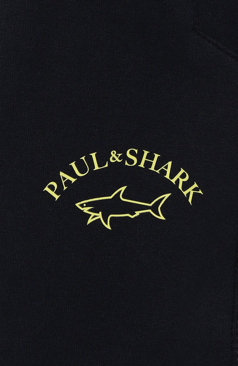 Мужские хлопковые шорты PAUL&SHARK темно-синего цвета, арт. 24411872 | Фото 5 (Длина Шорты М: До колена; Принт: Без принта; Случай: Повседневный; Материал сплава: Проставлено; Материал внешний: Хлопок; Стили: Спорт-шик; Драгоценные камни: Проставлено)