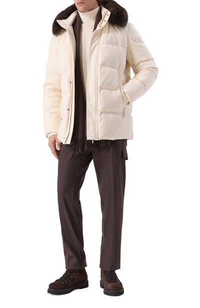 Мужская кашемировый пуховик с отделкой из соболя MVST, арт. FTEKB-ES2915-2SB/LC1664